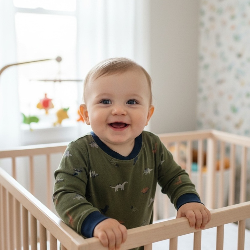 Carters Green Dinosaur Baby Onesie